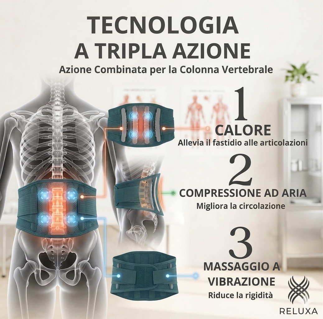Reluxa – Supporto Schiena a Vibrazione per un Sollievo in 15 Minuti